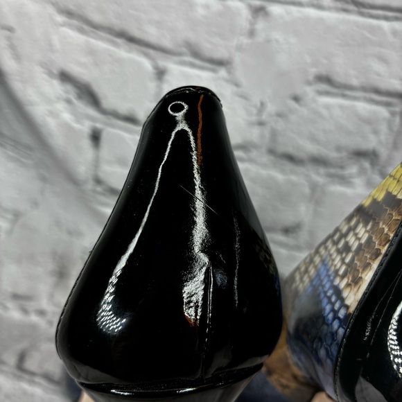 Jessica Simpson Pheeby Patent Snake Print Translucent Office Siren Pump Sz 8 GUC - Picture 7 of 12